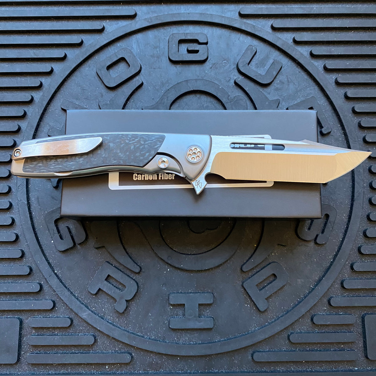 Sharp By Design Mini Evo Flipper 3.25" Satin HARPOON CARBON FIBER Inlay Knife
