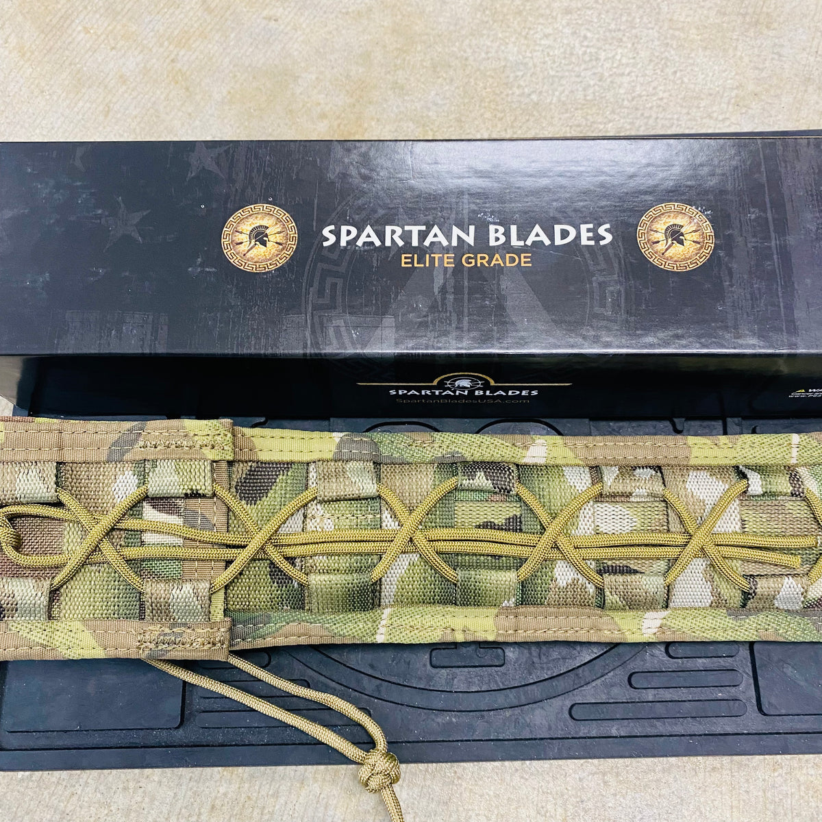 Spartan Blades Moros Flat Dark Earth Combat Utility 5.25" Fixed Knife with Multicam Molle Sheath SB53DEGRNLMC