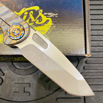 Curtiss Custom F3 Large 3.75" Spanto, Non-Flipper SLIM, Titanium Torched Handles, Torched Hardware, Magnacut Knife