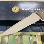Spartan Blades Moros Flat Dark Earth Combat Utility 5.25" Fixed Knife with Multicam Molle Sheath SB53DEGRNLMC