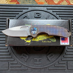 Curtiss Custom F3 Medium 3" Slicer NON-Flipper, Fragmill Titanium Torched Handles, Stonewash Magnacut Torched Hardware Folding Knife