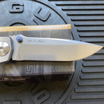 Spartan Blades SF5VIKING SHF Viking Longboat Harsey Folding Knife 3.95" S45VN Stonewashed Plain Blade, Titanium Handles