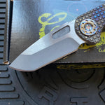 Curtiss Custom F3 Medium SLIM 3.25" Spanto NON-Flipper, Frag-Mill Torched, 2 Tone Stonewash Magnacut Folding Knife