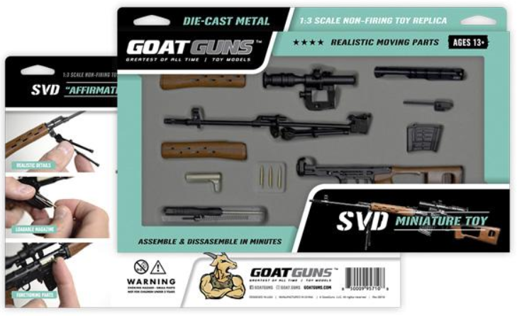 Goatguns Mini SVD Snayperskaya Vinyovka Dragunov - Die Cast Model Toy