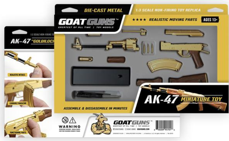 Goatguns Mini AK47 GOLD - Die Cast Model Toy