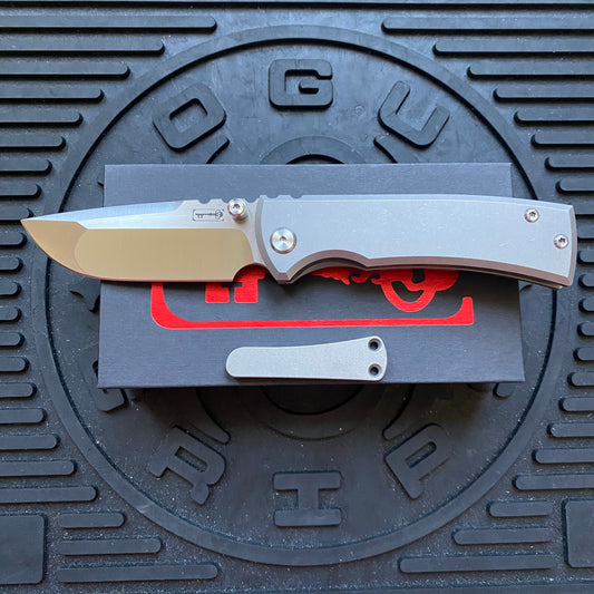 Chaves Ultramar Redencion Street Framelock 3.25" Drop Point M390, Titanium Handles, Folding Knife