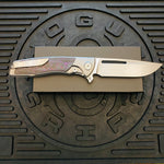 Sharp By Design Mini Evo Flipper 3.25" Satin Drop Point PURPLE HAZE FAT CARBON Inlay Knife