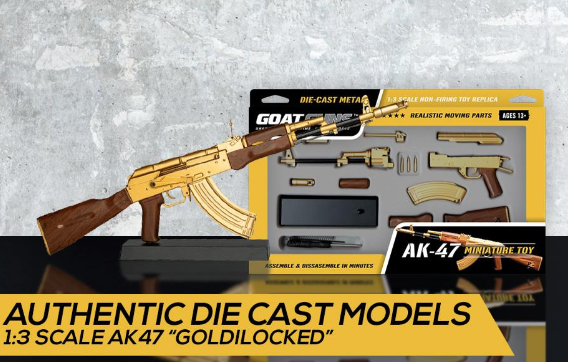 Goatguns Mini AK47 GOLD - Die Cast Model Toy