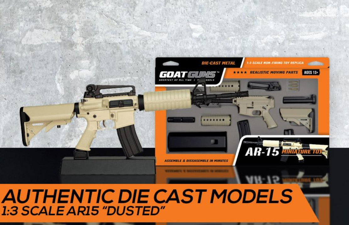 Goatguns Mini AR15 FDE Stormstropper - Die Cast Model Toy