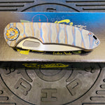 Curtiss Custom F3 Large 3.75" Spanto, Non-Flipper SLIM, Titanium Torched Handles, Torched Hardware, Magnacut Knife