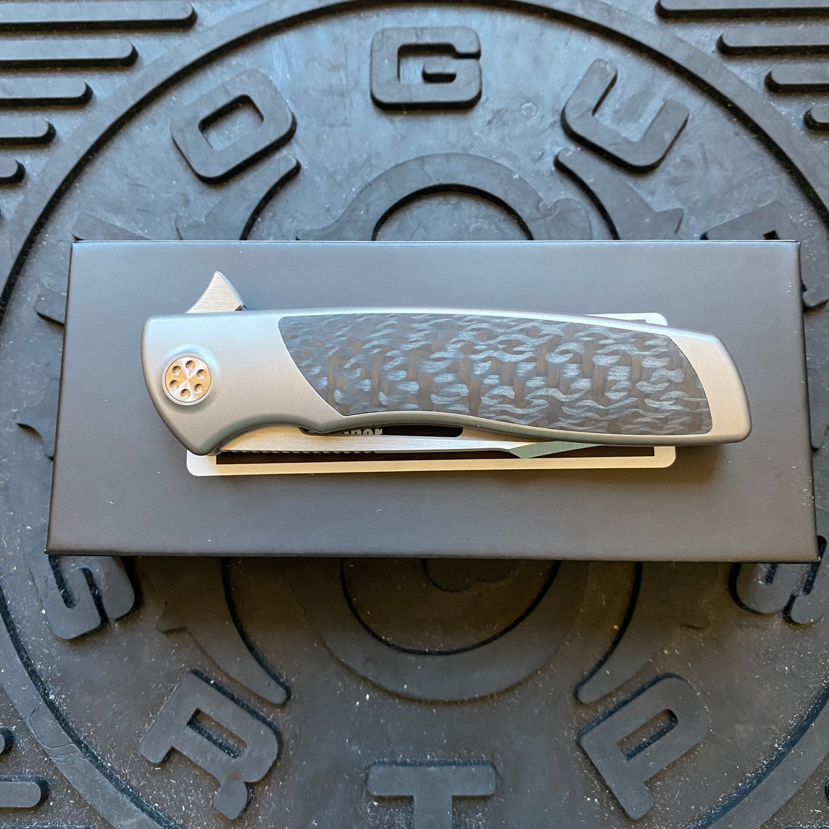 Sharp By Design Mini Evo Flipper 3.25" Satin HARPOON CARBON FIBER Inlay Knife