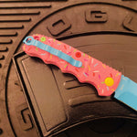 Boker MINI Dessert Warrior Kalashnikov Dagger Automatic Knife 2.5" Blue Donut