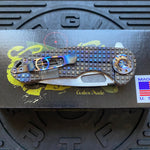 Curtiss Custom F3 Medium 3.25" Spanto Flipper, Frag-Mill Titanium Torched Handles, 2 Tone Magnacut, Torched Hardware Folding Knife