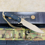 Spartan Blades Horkos Flat Hard Earth 5.6" Fixed Blade Knife CE Canvas Micarta Black Handle with MultiCam Molle Sheath SB4DEBKNLMC