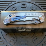 Spartan Blades SF5 VIKING Damascus SHF Viking Longboat Harsey Folding Knife 3.95" Damascus Blade, Titanium Handles