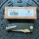 Spartan Blades Astor Folding Knife SFBL8CF, 3.6" CTS-XHP Stonewashed Plain Blade, Black Carbon Fiber G-10 Handle