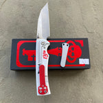 Chaves Sangre 229 Wharncliffe JASON THEME Stonewash Ti Belt Finish 3.7" Folding Knife