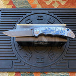 Spartan Blades SF5 VIKING Damascus SHF Viking Longboat Harsey Folding Knife 3.95" Damascus Blade, Titanium Handles