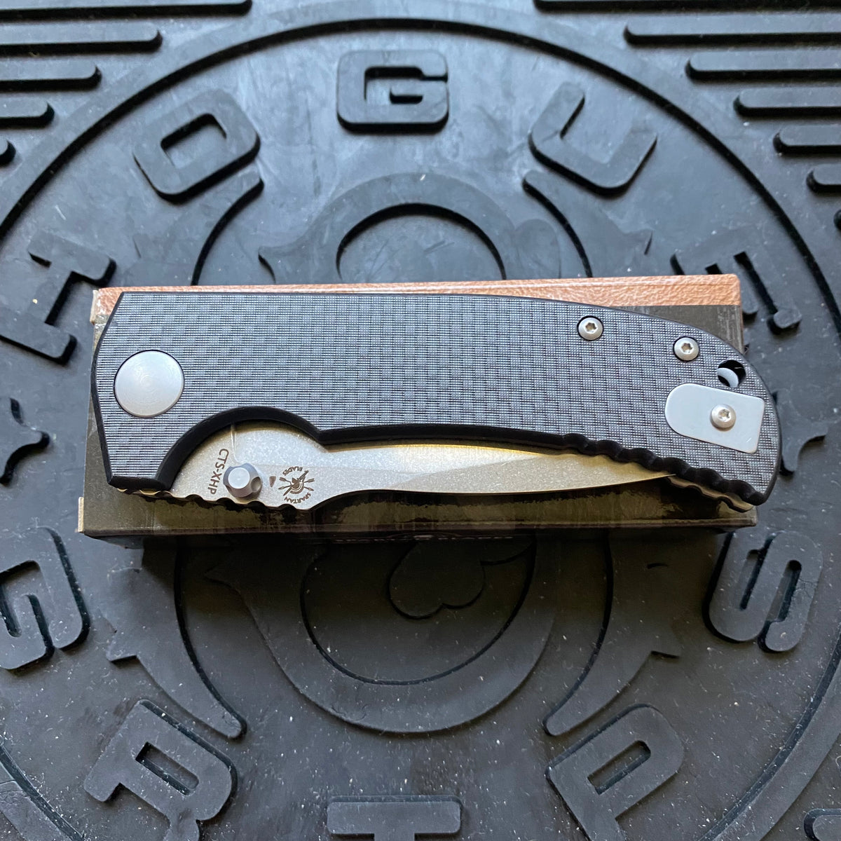 Spartan Blades Astor Folding Knife SFBL8CF, 3.6" CTS-XHP Stonewashed Plain Blade, Black Carbon Fiber G-10 Handle