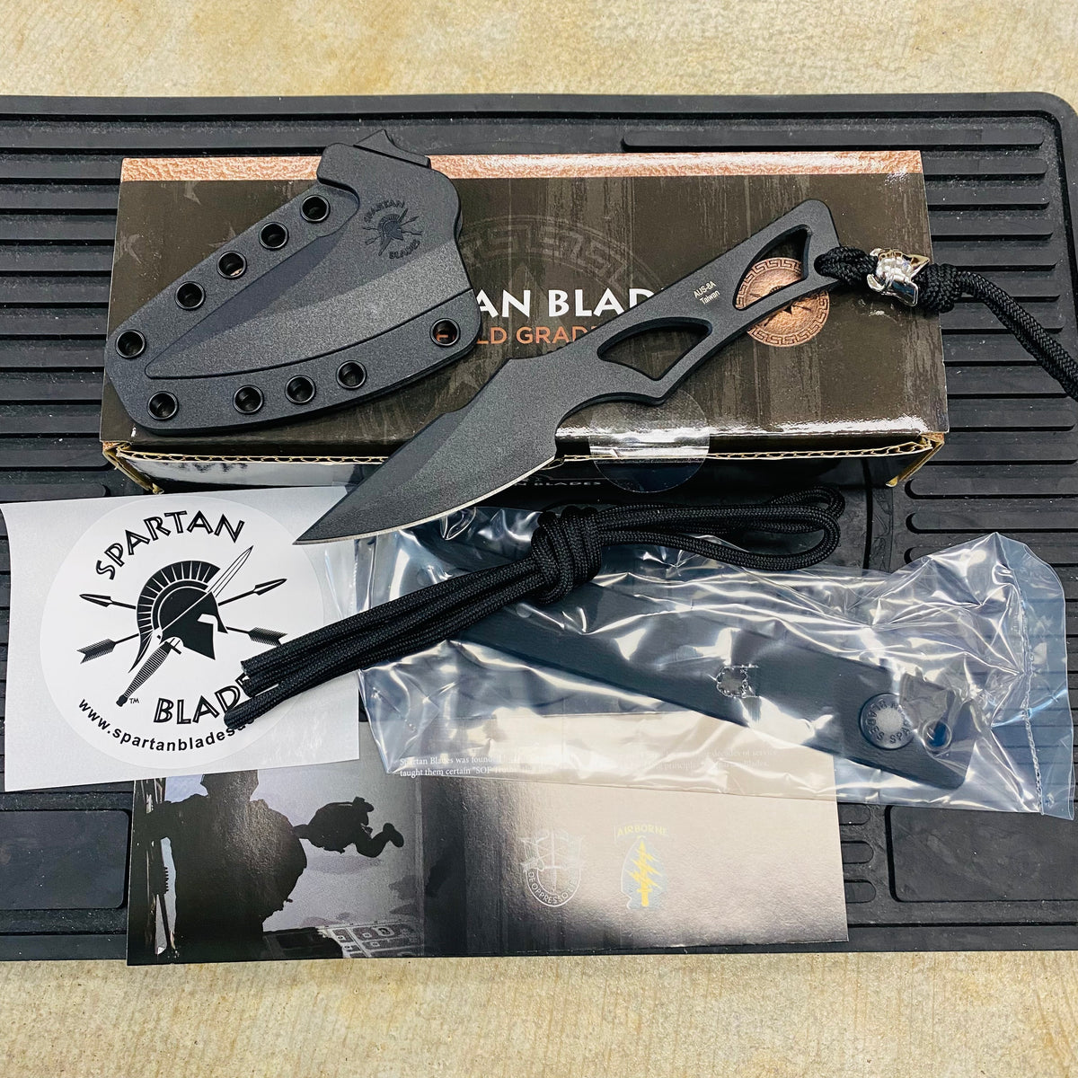 Spartan Blades Enyo Inside Waist Band/Neck Knife 2 11/16" PVD - Tungsten DLC Knife SBBL2BK