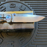 Spartan Blades SF5DRAGON SHF Dragon Harsey Folding Knife 3.95" S45VN Stonewashed Plain Blade, Titanium Handles