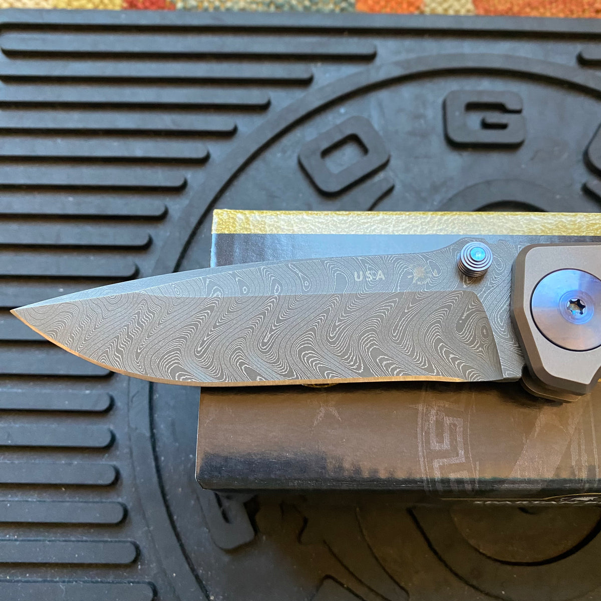 Spartan Blades SF5 DRAGON Damascus SHF Dragon Harsey Folding Knife 3.95" Damascus Blade, Titanium Handles