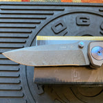 Spartan Blades SF5 DRAGON Damascus SHF Dragon Harsey Folding Knife 3.95" Damascus Blade, Titanium Handles