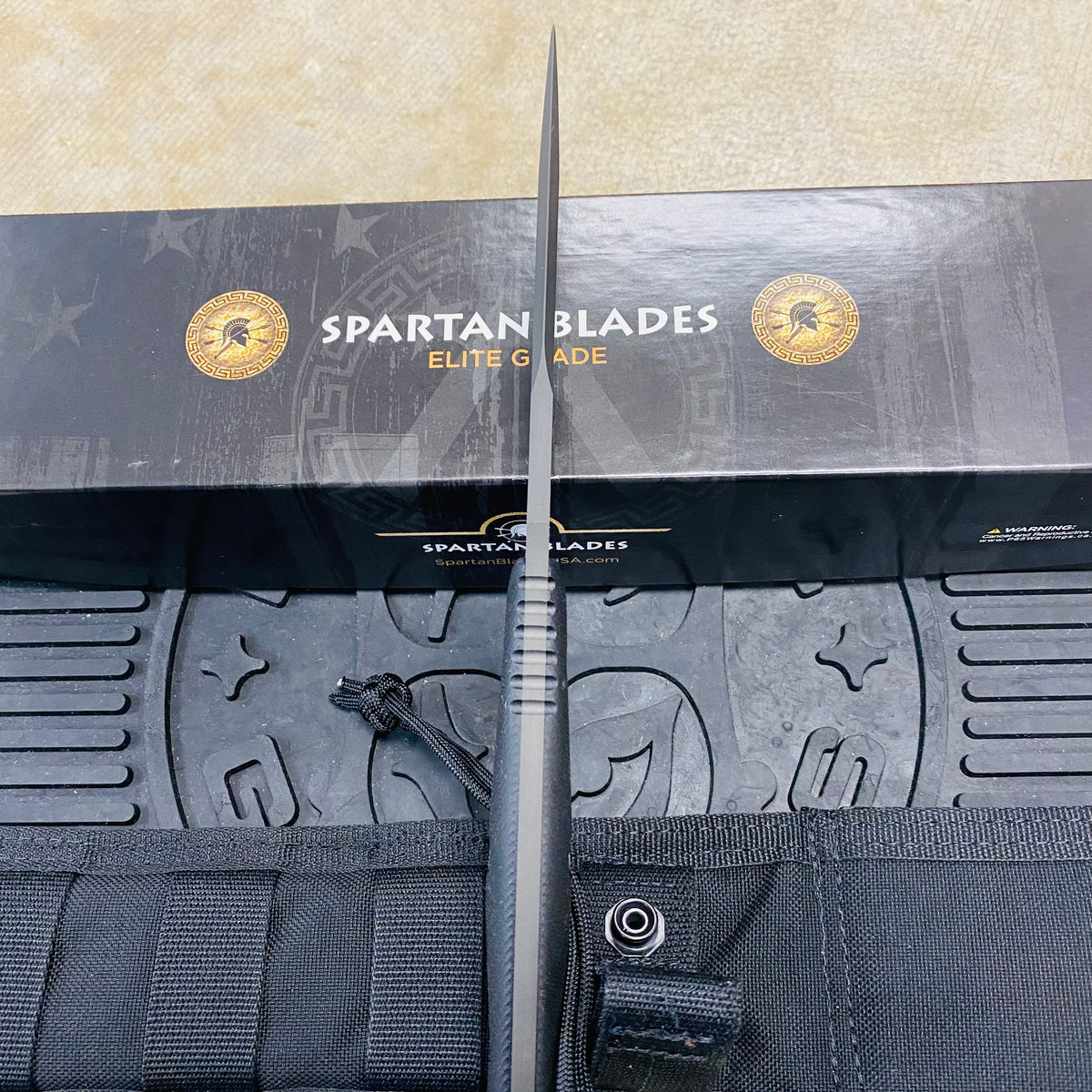 Spartan Blades Moros Black Combat Utility 5.25" Fixed Knife with Black MOLLE Sheath SB53BKBKNLBK