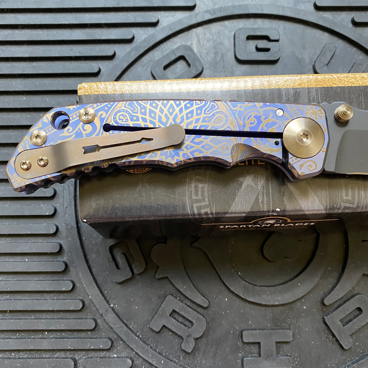 Spartan Blades SF5RFLUSH SHF Royal Flush Harsey Folding Knife 3.95" S45VN PVD Blade, Titanium Handles