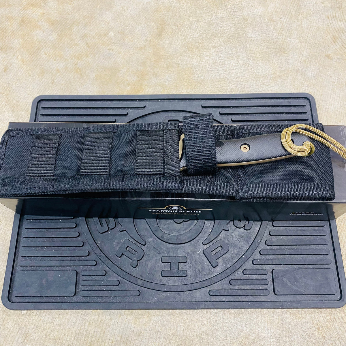 Spartan Blades Moros Flat Dark Earth Combat Utility 5.25" Fixed Knife with Black Molle Sheath SB53DEBKNLBK