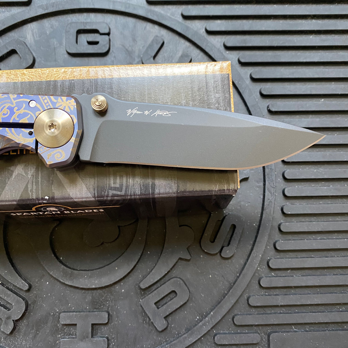 Spartan Blades SF5RFLUSH SHF Royal Flush Harsey Folding Knife 3.95" S45VN PVD Blade, Titanium Handles