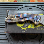 Curtiss Custom F3 Medium 3" Wharny NON-Flipper, Frag-mill Titanium Torched Handles, Stonewash Magnacut Torched Hardware Folding Knife