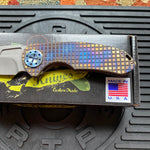 Curtiss Custom F3 Medium 3" Wharny NON-Flipper, Frag-mill Titanium Torched Handles, Stonewash Magnacut Torched Hardware Folding Knife