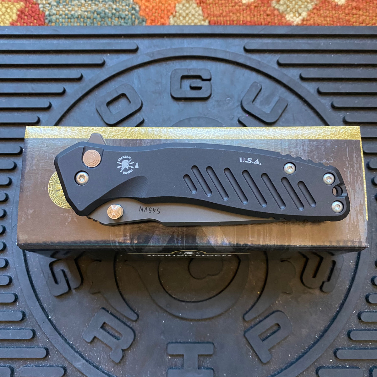 Spartan Blades SF3BK PALLAS Flipper 3.75" S35VN Black PVD Plain Blade, Black Aluminum Handles