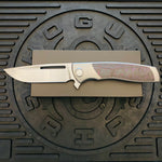 Sharp By Design Mini Evo Flipper 3.25" Satin Drop Point PURPLE HAZE FAT CARBON Inlay Knife