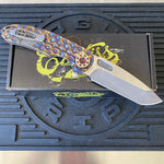 Curtiss Custom F3 Large 3.75" Spanto, Flipper, Titanium Torched PM-Mill Handles, Bronzed Polished Hardware, Magnacut Knife